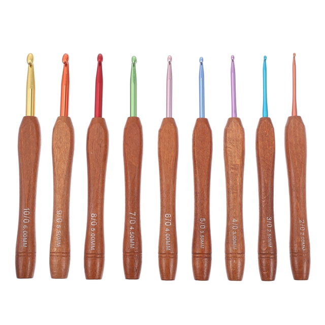 Shisuyan Crochet Hooks Kit Metal Crochet Hooks Assorted Color 9Pcs