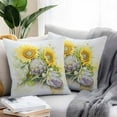 thumbnail image 5 of Outdoor Waterproof Pillow Covers Pack of 2, Summer Flowers Vintage Sunflower Floral Farm Decorative Throw Pillowcases Cushion Covers for Garden Patio Tent Sofa Couch, 16x16 inch, 5 of 8