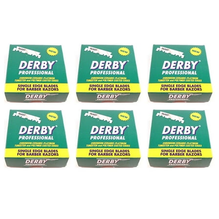 Derby Professional Platinum Single Edge Razor Blades, 100 Count (Pack of 6)