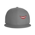 thumbnail image 2 of ZICANCN Smile Lips Baseball Caps, Trucker Hats for Men And Women, Adjustable Breathable Flat Caps, Gray, 2 of 8