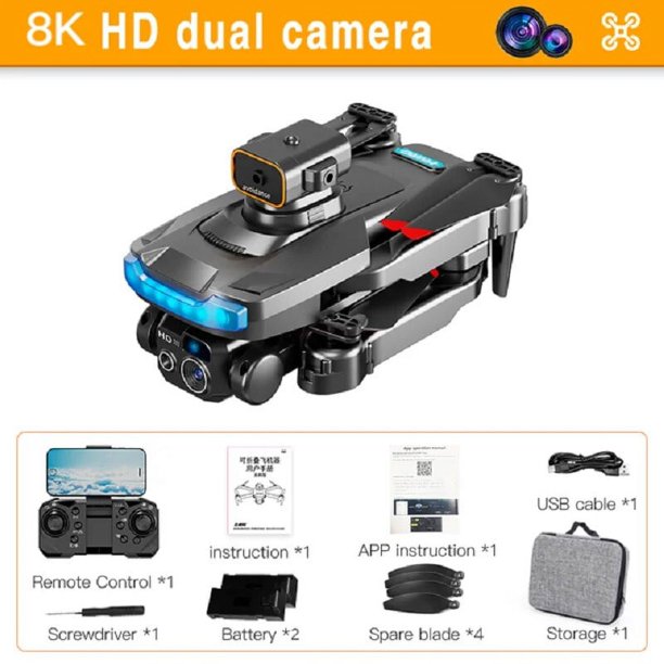 Nuevo P15 Rc Drone 8k Cámara Profesional Hd para evitar obstáculos fotografía aérea plegable sin escobillas Quadcopter juguete