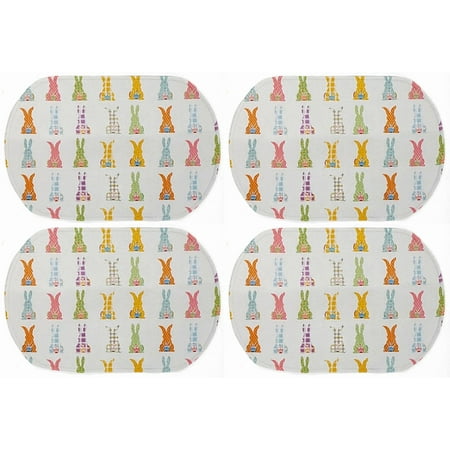 

Easter Bunnies Placemats by Penny s Needful Things (Oval - Set of 6) (Canvas Yellow)