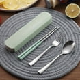 thumbnail image 4 of 3Pcs Portable Fork Spoon Chopstick Tableware Travel Camping Cutlery Set with Box Kitchen Tool, 4 of 6
