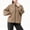 Khaki, variant on Women's Jacket Stand Collar Elastic Cuffs Casual Lightweight Windbreaker with Pockets for Outdoor Casual Coats