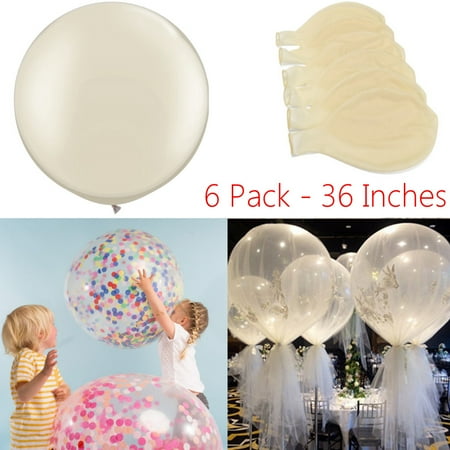 Us Decorations US 6Pcs Clear 36'' Large Latex Big Oval Balloon Wedding Party Decoration ()