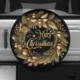 thumbnail image 2 of Lotusprinthandmade Elegant Merry Christmas Spare Tire Cover With Backup Camera Hole 6 Sizes (34 in. V2), festive car tire cover, merry christmas vehicle decor, 2 of 6