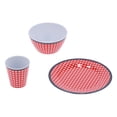 thumbnail image 3 of Dinnerware Sets, Dinnerware Red Grid Pattern Melamine Tableware Scald-proof With Cup Bowl Plate For Families Restaurants And Hotels, 3 of 8