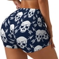 thumbnail image 1 of Balery white arrow Skull Pantalones cortos de entrenamiento estampados para mujer, sin costuras, ajustados, para gimnasio, yoga, correr, deportes, ejercicio activo, fitness.-XX-Large, 1 of 8