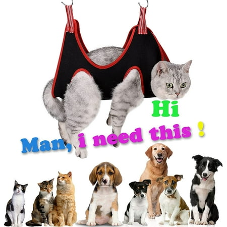 BEST Pet Cat Grooming Hammock Harness for Cats & Dogs  Dog Grooming for Sling  Cat Grooming Bag Nail Covers caps  Dog Hammock with Nail Clippers/Trimmer  Nail File