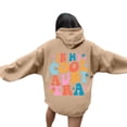 thumbnail image 4 of Graphic Print Hooded Sweatshirt for Everyday Comfort Women Casual Spring Fall Wear Women's Hoodies Sweatshirts Platform Competitor Reference Brown L, 4 of 4