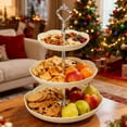 thumbnail image 2 of Cheapark Three-Tier Plastic Fruit Tray - Durable Design for Living Rooms, Weddings & Christmas, Holds Desserts & Candy, Festive Serving Rack, 2 of 6