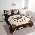 thumbnail image 3 of Manfei Boys Girls Texas Star Bedding Comforter Set 7pcs,Vintage Aesthetics Queen Bedding Sets Super Cozy,Western Theme Queen Sheet Sets,Microfiber Bedroom Decor,Reversible, 3 of 8