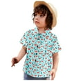 thumbnail image 3 of Huesdet Toddler Boy's Button Up Hawaiian Shirts Short Sleeve Cool Cartoon Print Dress Tops T-Shirt for Kids(Mint Green,6-12 Months), 3 of 7