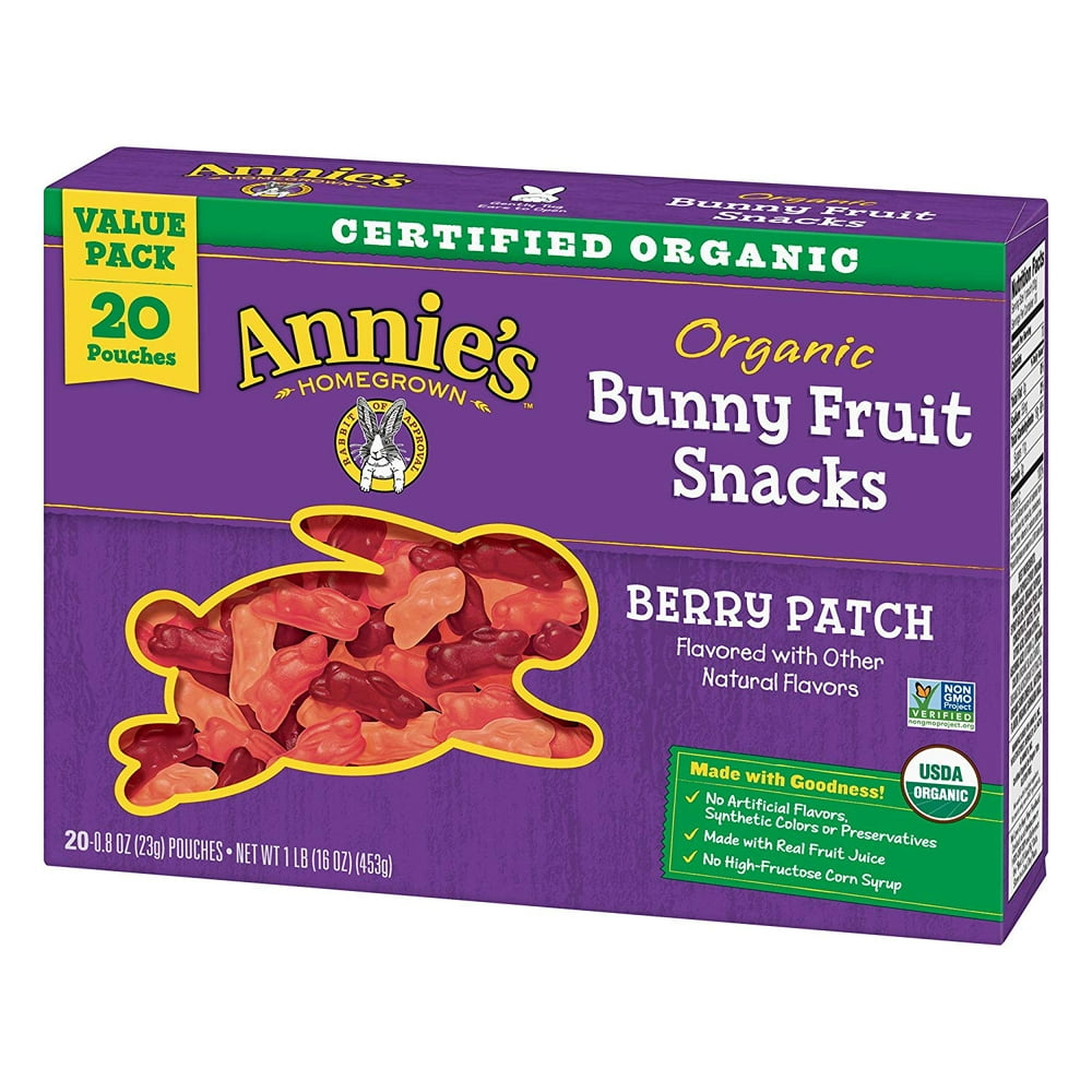 Annies Organic Berry Patch Bunny Fruit Snacks, Gluten Free (20 Pouches