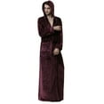 thumbnail image 4 of Zupora Women Men Plush Fleece Robe with Hood Pockets, Long Warm Bathrobe Oversize Comfy Sleepwear Pajamas Bathrobe Housecoats Long Shawl Collar Loungewear, M-XL, 4 of 4