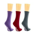 thumbnail image 2 of Nobles Assorted Anti Skid/ No Slip Hospital Gripper Socks, Great for adults, men, women. Designed for medical hospital patients but great for everyone (3 Pairs Purple, Red, Gray), 2 of 2