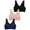 Black, variant on Stylzoo Plus Size Women's 3 Pack Seamless Wire Free Bra with Removable Pads