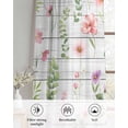 thumbnail image 6 of Pink Spring Floral Sheer Curtains 63 Inch Length 2 Panels Set for Living Room/Bedroom, Flowers Botanical Elegant Wooden Kitchen Curtains Grommet Semi-Sheer Curtains Drapes Window Treatments 42"x63"x2, 6 of 7