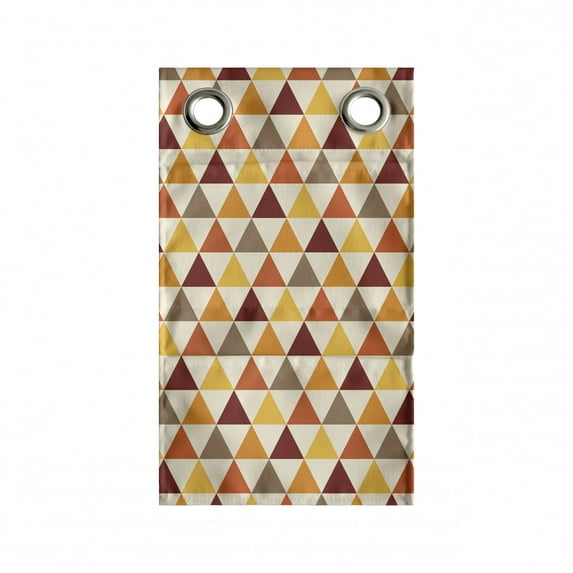 Autumn Hanging Pocket Organizer, Retro Earthy Nature Tones Repeating Triangle Pattern Geometric Arrangement, Printed Polyester Storage Bag with Pockets, 9" x 16", Burnt Orange Cocoa