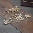 thumbnail image 3 of Women Hair Clip Hair Comb, Fashion Elegant Shiny Rhinestone Faux Pearl Flower U Shape Hair Pins Headwear Bridal Headdress for Wedding Evening Party Banquet (1 x Hairpin or 1 x Hair Comb), 3 of 8