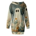 thumbnail image 5 of SwiftWear ​Women's Halloween Hooded Dress with Ghost/Pumpkin Print - Spooky Sweatshirt Dresses Casual/Halloween Costume, Dual Pockets, Cozy & Trendy​, 5 of 7
