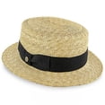 thumbnail image 4 of Voyage - Walrus Hats Natural Straw Boater Lightweight Summer Skimmer Hat with Flat Crown, Ribbon Band, and Cotton Sweatband – H7006, 4 of 6