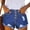 Dark Blue, variant on High Waist Distressed Denim Shorts for Women Frayed Hem Button Fly Ripped Casual Fashion Jean Shorts with Pockets Black L