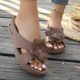 thumbnail image 2 of Slippers for Women, Open Toe Wedge Heel Thick Bottom Slide Sandals for Summer Casual Beach, 2 of 9