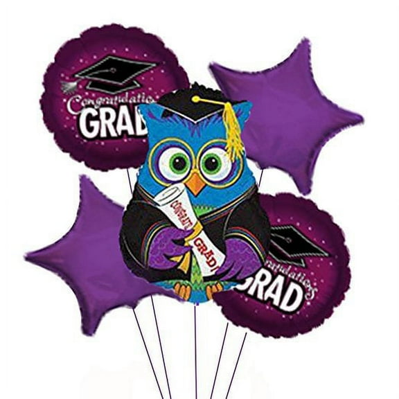 PMU Graduation School Cap Maroon Balloon Bouquet