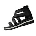 thumbnail image 2 of Women Sandals Wedge Heel Open Toe Ankle Straps Rhinestone Shoes Women's Trendy Casual Outdoor Shoes for Beach Fashion 9.5, 2 of 6