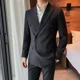 thumbnail image 3 of Chaqueta para hombre, chaquetas de vestir, abrigos, doble botonadura, trajes y blazers negros para hombre de negocios, ropa sencilla y nueva en estilo coreano 2024, 3 of 5