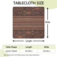 thumbnail image 2 of Brown Boho Tribal Hexagons and Stripes Pattern Square Fitted Tablecloth with Elastic Edge,Square Table Cover,Washable Elastic Table Cover for Home Kitchen Party Decor 34"x34", 2 of 6