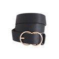 thumbnail image 3 of Women Black Faux Leather Belt Gold Buckle Plus Size L XL, 3 of 10