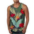 thumbnail image 2 of IROINNID Round Neckline Tank Tops For Men Sleeveless New Summer Floral Hawaiian Camisole Sport Tank Top Pullover Graphic Print Tops, 2 of 5