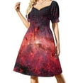 thumbnail image 2 of Colorful Night Sky Dress Sexy V Neck Milky Way Galaxy Elegant Dresses Women Stylish Print Oversized Casual Dress Birthday Gift, 2 of 7