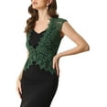 thumbnail image 4 of INSPIRE CHIC Lace Cap Sleeves Cardigan for Women's Floral Evening Wedding Elegant Shrug XL Dark Green, 4 of 6
