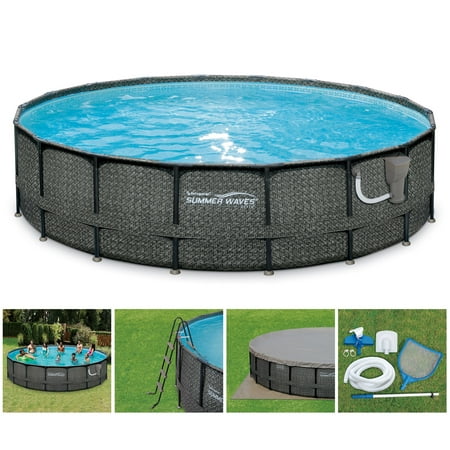 pool summer waves elite dark frame wicker ground above walmart