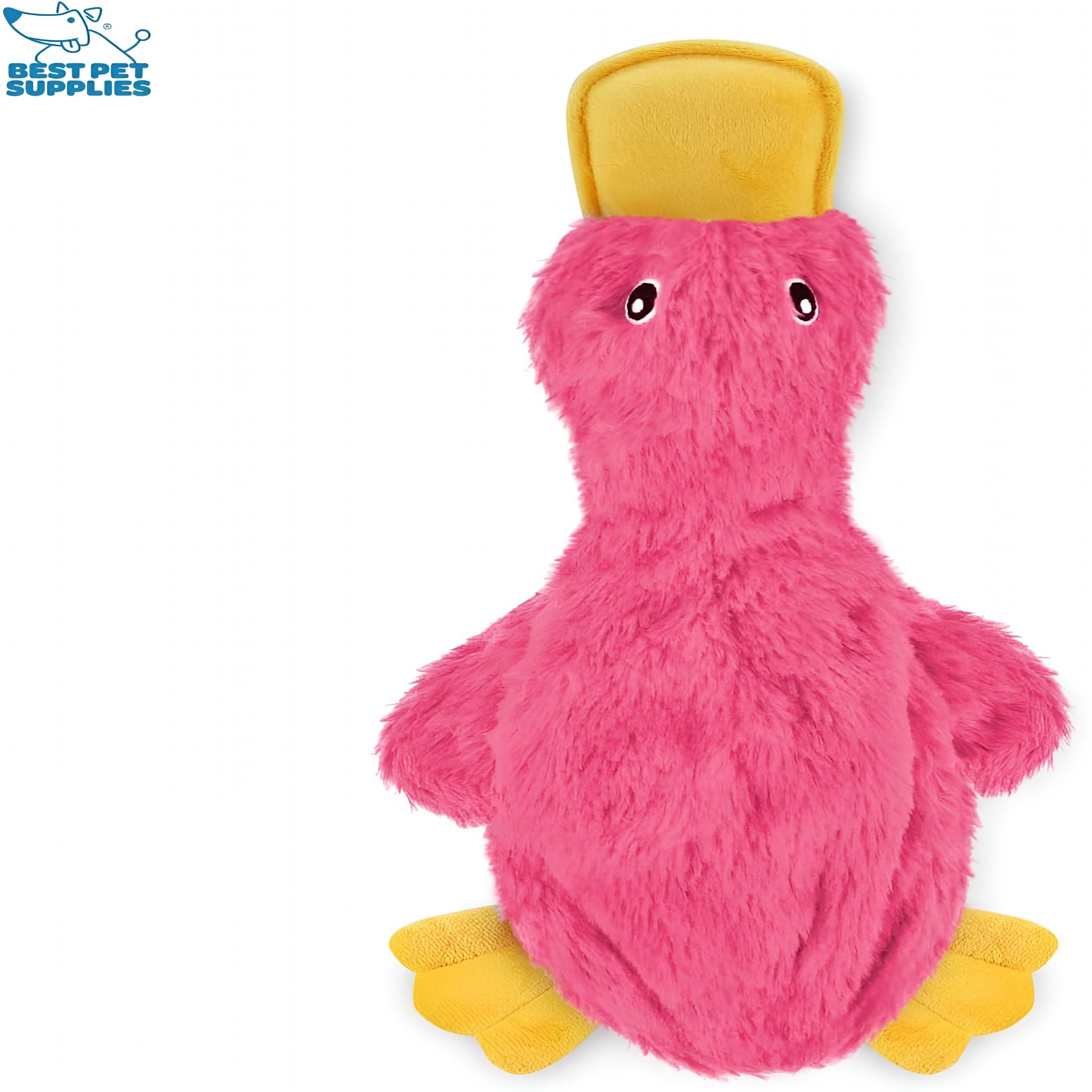 BESTSKY 2026 New Interactive Squeaky Dog Chew Toy, Ideal Dog Toys for Chewers, Small, Medium & Large Dogs, and Fetch Lovers - Crinkle Duck (Yellow, Blue, Pink), Large