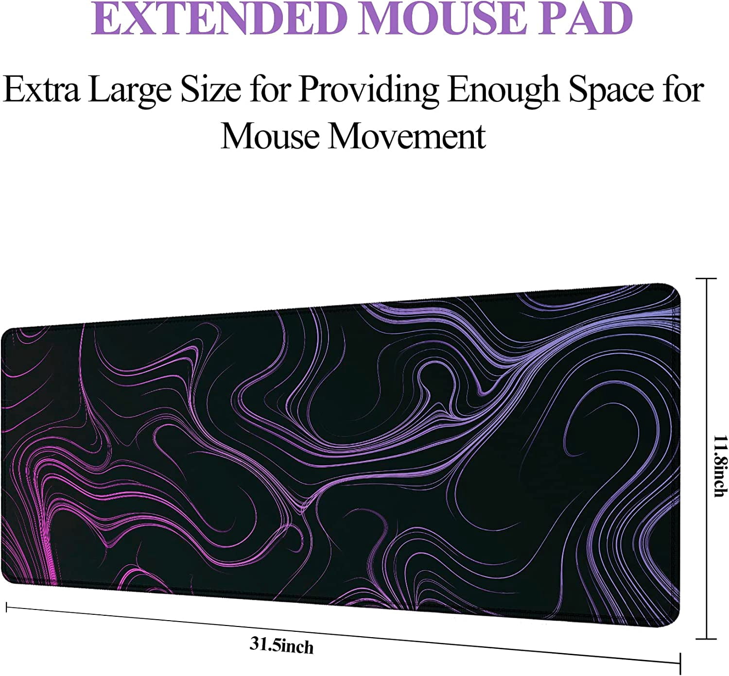 XXL Mouse Pad Extended Gaming Mousepad Large 31.06" x 11.8" Desk Pad Keyboard Mat with Non-Slip Base Stitched Edge for Home Office Gaming Work
