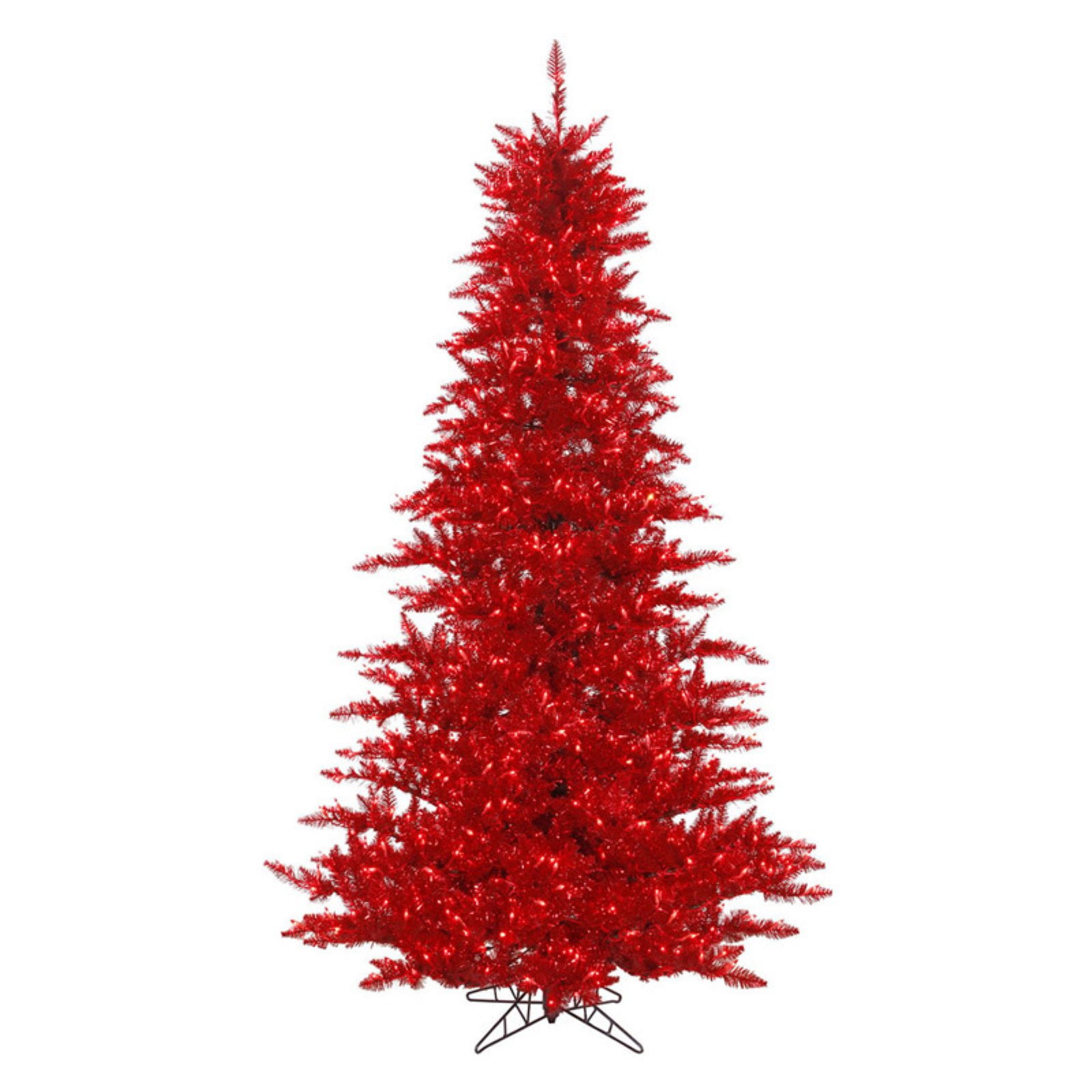 Vickerman Tinsel Red Fir Prelit Christmas Tree