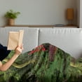 thumbnail image 3 of Lake Soft Flannel Fleece Throw Blanket, Red Chinese Bridge in a Forest of Green Tree Leaves Reflection on River Nature Scene, Cozy Plush for Indoor and Outdoor Use, 60" x 80", Red Green, by Ambesonne, 3 of 5