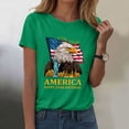 thumbnail image 2 of Yindaity Patriotic Shirts for Women USA Shirt Women American Flag Shirts Patriotic T-Shirt America 250th Birthday Short Sleeve Tops(Green,M), 2 of 8