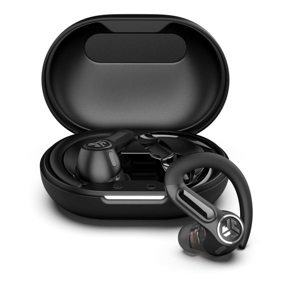 JLab Auriculares Inalámbricos Epic Sport ANC 3, Negros, Gancho Deportivo, Controladores Duales, Hyrbid ANC, Sonido y Controles Personalizados a Través de la Aplicación, 52 Horas de Reproducción, IP66