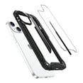 thumbnail image 3 of For Apple iPhone 14 Plus (6.7") Metal Frame Transparent Hybrid Rubber TPU + Hard PC Color Bumper Frame Shockproof Cover ,Xpm Phone Case [ Clear / Black ], 3 of 7
