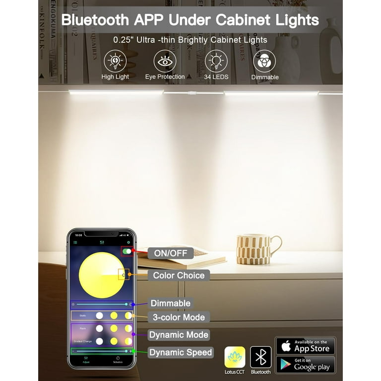OGEDNAC 12-Inch Under Cabinet LED Lights, 3-Pack photo 4