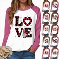 thumbnail image 4 of HCNTES Womens Girls Valentines Day Long Sleeve Love Heart Print Top Sweatshirt Spring Casual Round Neck T-Shirt Fashion Comfortable Leisure Pullover(A-Brick Red,3XL), 4 of 9