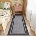 thumbnail image 1 of Garvee 2'x6' Modern Bordered Runner Rug Solid Rugs, Washable Rugs Neutral Minimalist Carpet with Non Slip Backing Soft Thin Low Pile Rugs for Hallway Bedroom Home Decor, Grey, 1 of 9