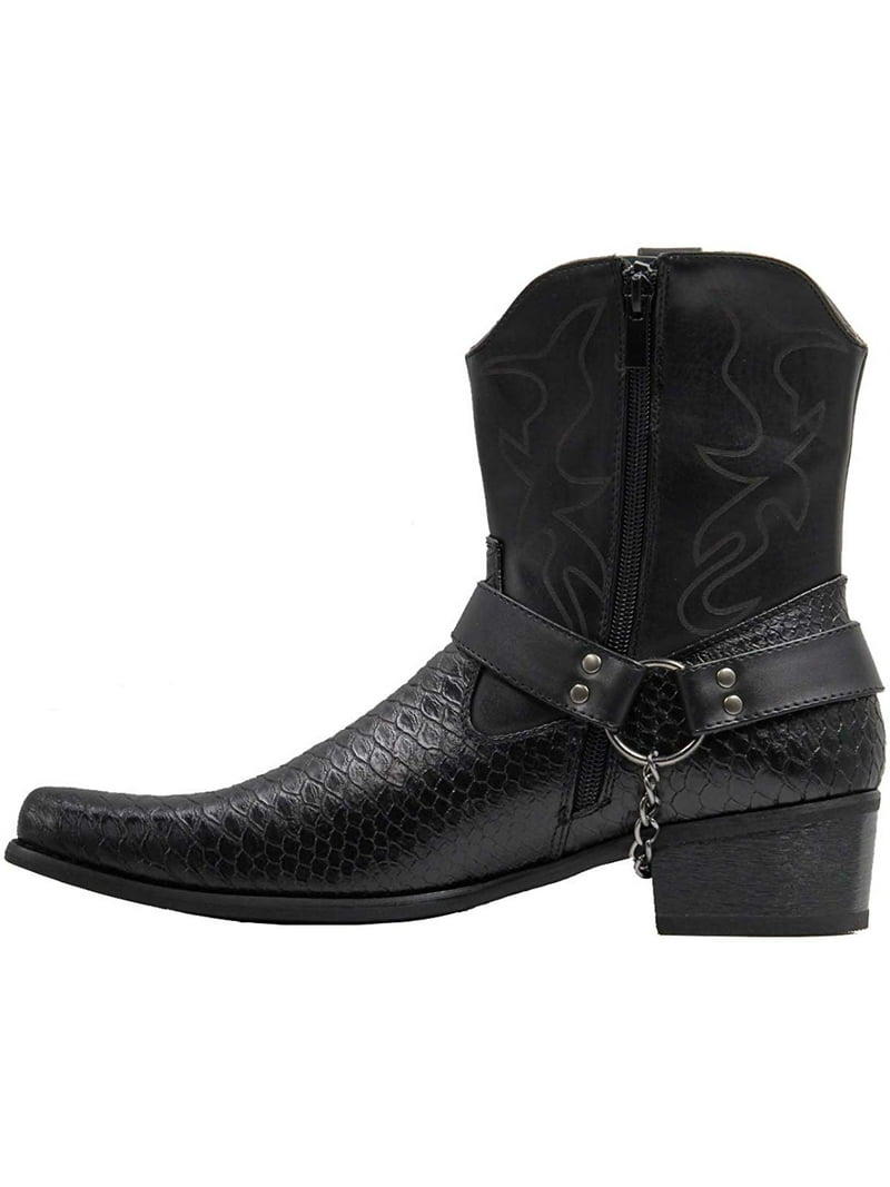 Men's Cowboy Boots Western Snake Skin Print Alligator Crocodile