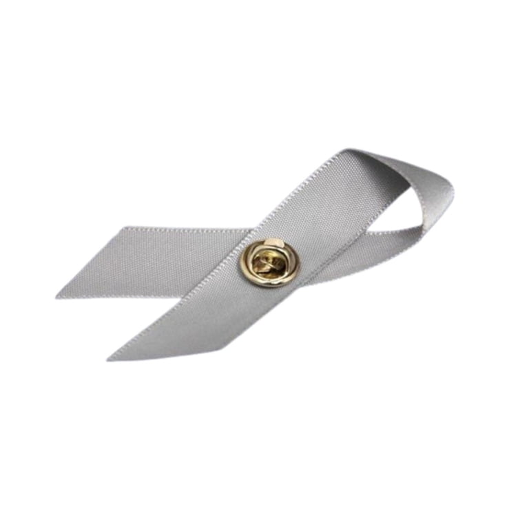 Satin Gray Brain Cancer Awareness Ribbon Pins - Walmart.com