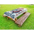 thumbnail image 1 of Sports Outdoor Tablecloth, Skateboarding Graphic with Distressed Complex Effects Action Sports Hipster Culture, Decorative Washable Fabric Picnic Tablecloth, 58 X 104 Inches, Blue Red, by Ambesonne, 1 of 2